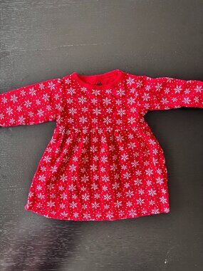 red and white snowflake dress